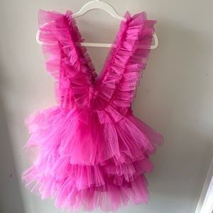 Hot Pink Tulle Mini Dress